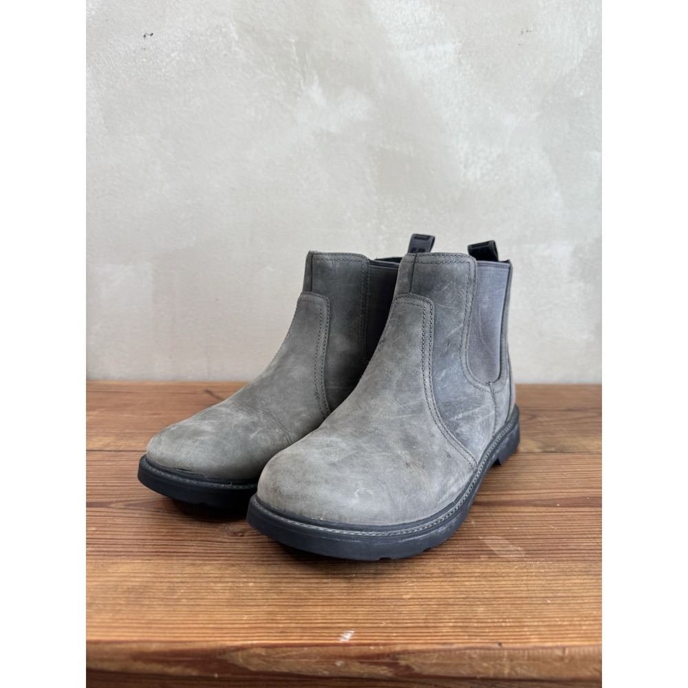 UGG Women's Markstrum Grey Leather Chelsea Ankle Boots Size 6 1112455K